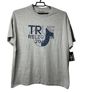 True Religion T Shirt Men’s Two Tone‎ Logo Crewneck Tee Size 2XL